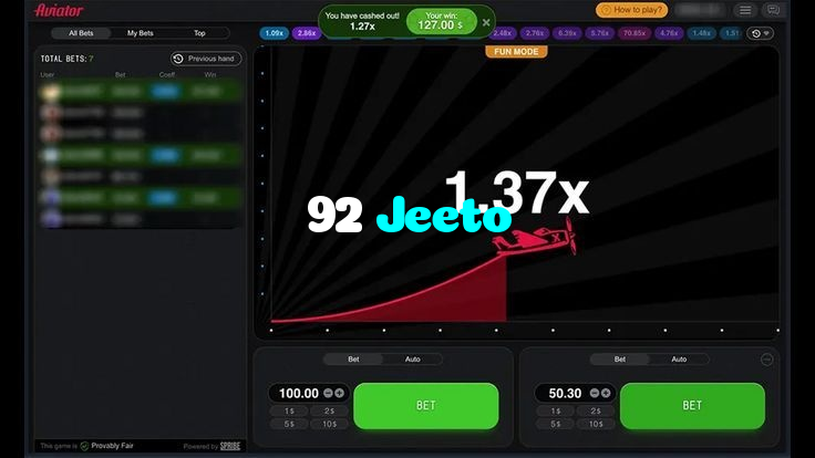 available types of 92 Jeeto bet including pre-match live express and system bets